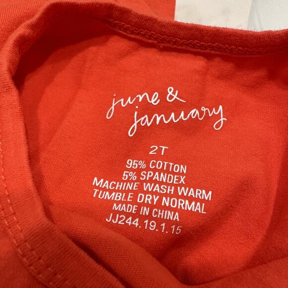 June & January Red Orange Peplum Shirt - Picture 5 of 5